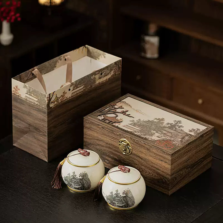 Traditional Chinese-Style Tea Canister Gift Set