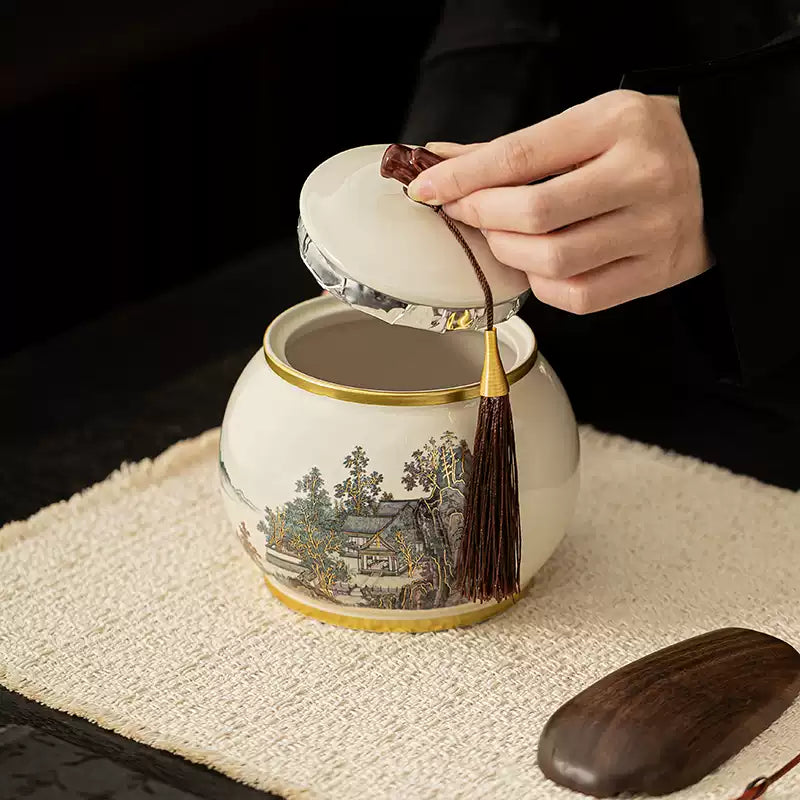 Traditional Chinese-Style Tea Canister Gift Set