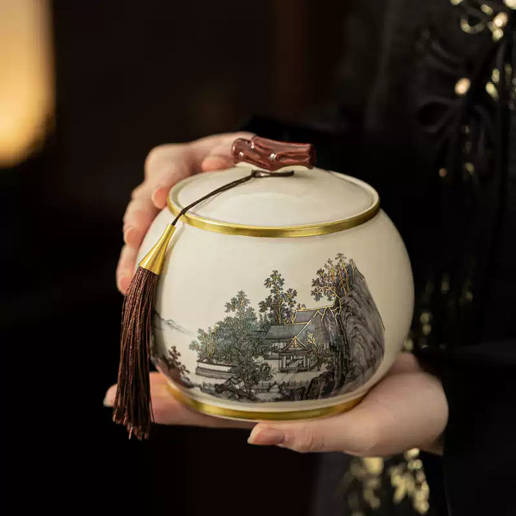 Traditional Chinese-Style Tea Canister Gift Set