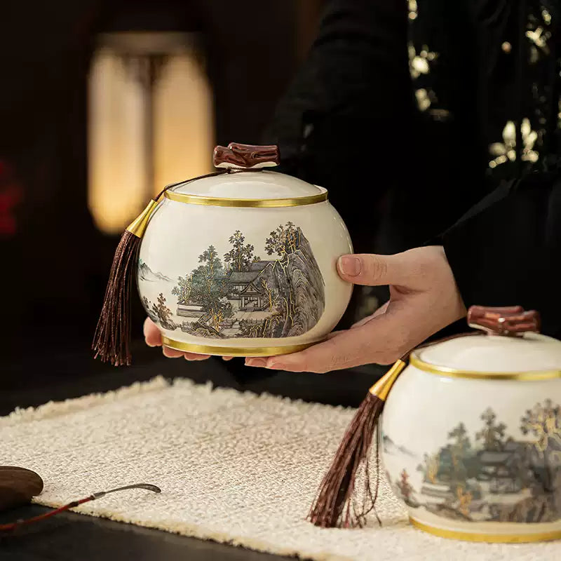Traditional Chinese-Style Tea Canister Gift Set