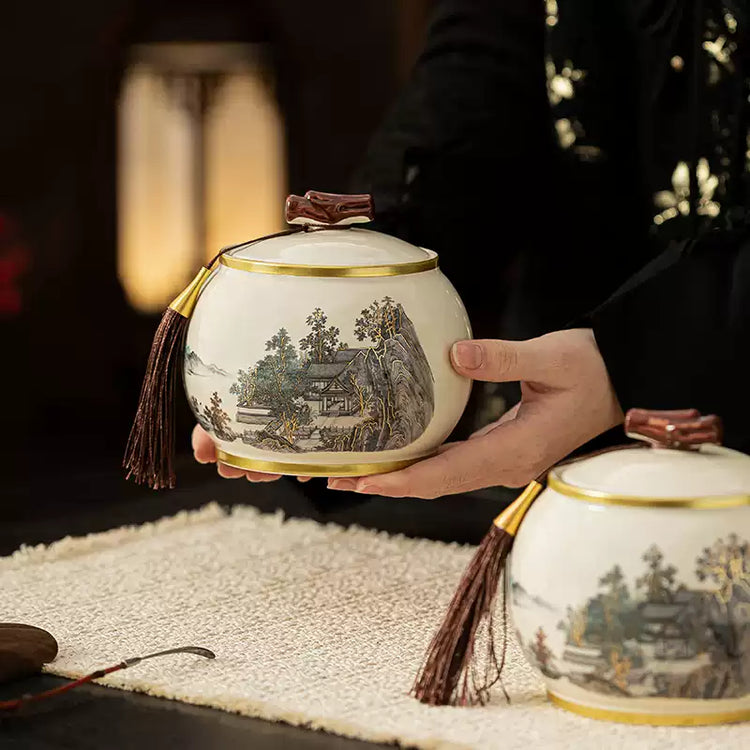 Traditional Chinese-Style Tea Canister Gift Set